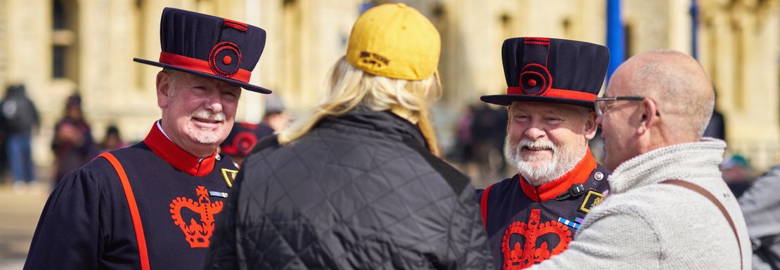 Guards and visitors around at Tower of London